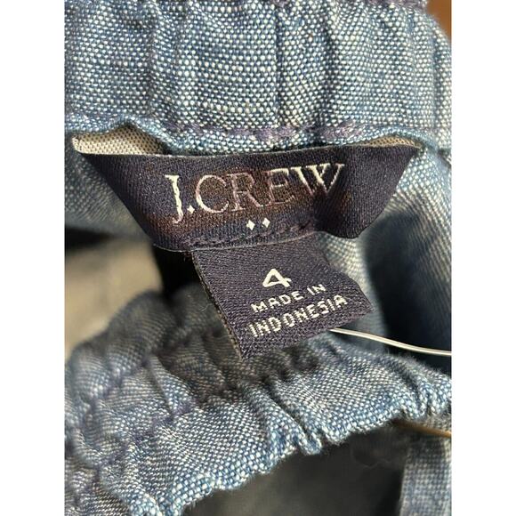NWT‎ J.Crew Women's Chambray Drawstring Pocket Pull-On Tapered Leg Pants Size 4 - Picture 4 of 8